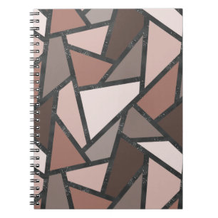 Shades of brown stained glass pattern notebook