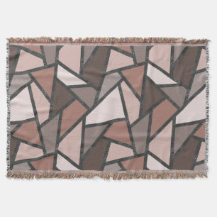 Shades of brown stained glass pattern throw blanket