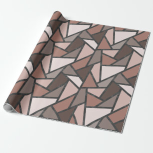 Shades of brown stained glass pattern wrapping paper