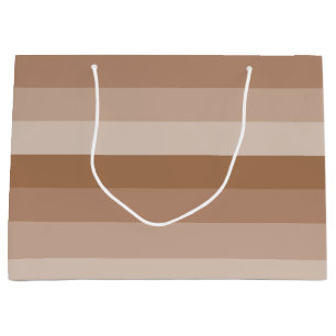 Shades of Brown Stripes Large Gift Bag