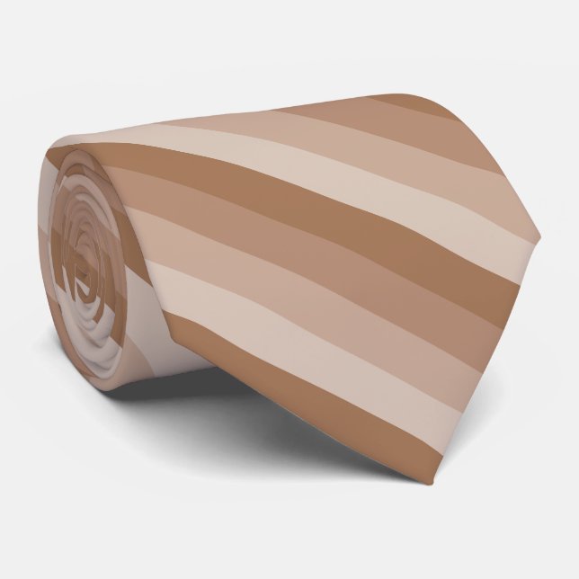 Shades of Brown Stripes Tie (Rolled)