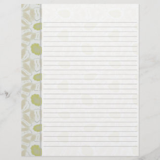 Shades of Chartreuse Green Retro Floral Pattern