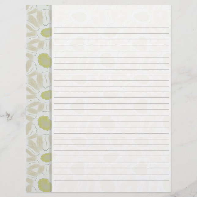 Shades of Chartreuse Green Retro Floral Pattern (Front)