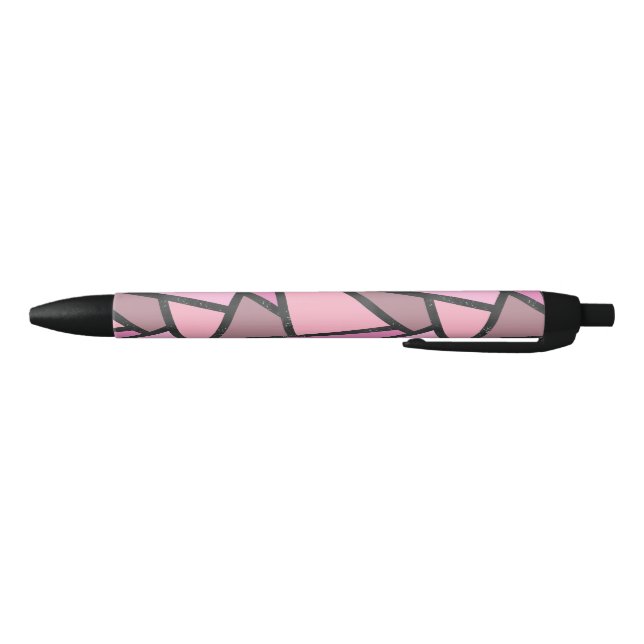 Shades of coral stained glass pattern black ink pen (Bottom)