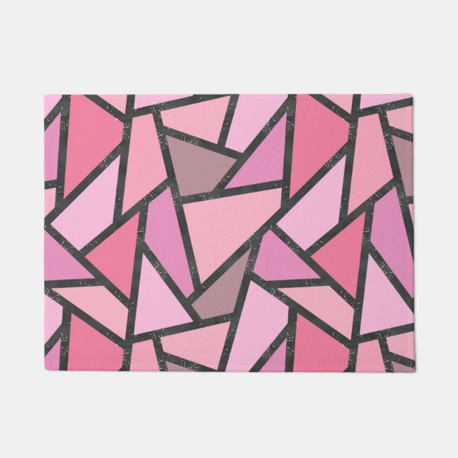 Shades of coral stained glass pattern doormat (Front)