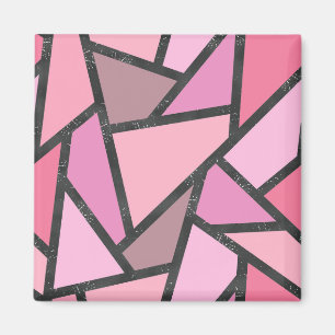 Shades of coral stained glass pattern magnet