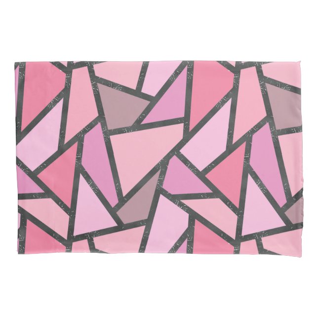 Shades of coral stained glass pattern pillowcase (Front)