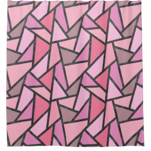 Shades of coral stained glass pattern shower curtain