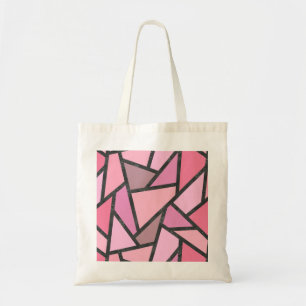 Shades of coral stained glass pattern tote bag