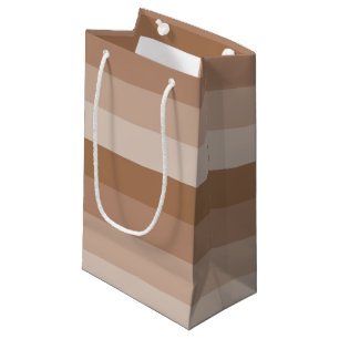Shades of Creamy Brown Stripes Small Gift Bag