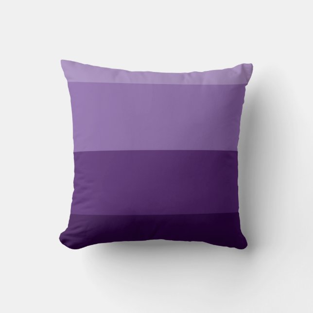 Shades of Dark and Light Purple Stripes Cushion (Front)