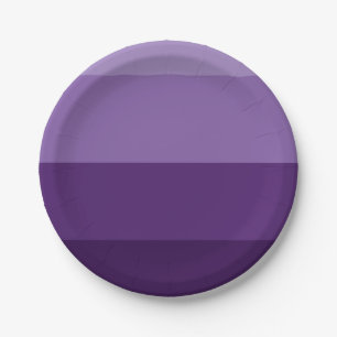 Shades of Dark and Light Purple Stripes Party Paper Plate