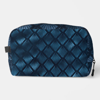 SHADES OF DARK BLUE ART DECO PATTERNS DOPP KIT