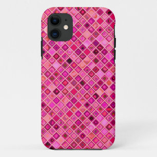 Shades Of Dark Pink 'Watery' Mosaic Tile Pattern Case-Mate iPhone Case