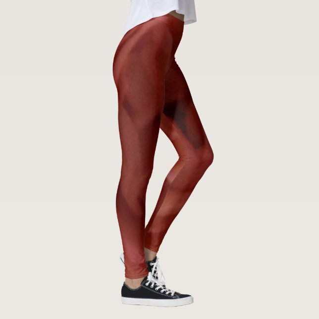 Shades of Dark Red Brown Elegant Leggings (Right)
