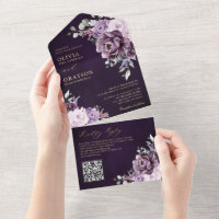 Shades of Dusty Purple Blooms Moody Floral Wedding
