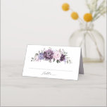Shades of Dusty Purple Blooms Moody Floral Wedding Place Card<br><div class="desc">Elegant and modern floral midsummer wedding place card features a bouquet of watercolor roses peonies in shades of purple plum, dusty rose, dusty pink , mauve, sage with lush green botanical leaves and eucalyptus. Please find more matching designs and variations from my "blissweddingpaperie" store. And feel free to contact me...</div>
