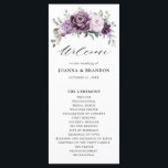 Shades of Dusty Purple Blooms Moody Floral Wedding Programme<br><div class="desc">Elegant and modern floral midsummer wedding program features a bouquet of watercolor roses peonies in shades of purple plum, dusty rose, dusty pink , mauve, sage with lush green botanical leaves and eucalyptus. Please find more matching designs and variations from my "blissweddingpaperie" store. And feel free to contact me for...</div>