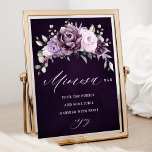 Shades of Dusty Purple Bridal Shower Mimosa Bar Poster<br><div class="desc">Elegant and modern floral midsummer mimosa bar sign features a bouquet of watercolor roses peonies in shades of purple plum, dusty rose, dusty pink , mauve, sage with lush green botanical leaves and eucalyptus. Please find more matching designs and variations from my "blissweddingpaperie" store. And feel free to contact me...</div>