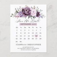Shades of Dusty Purple Calendar Save the date