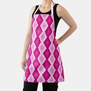 Shades of fuchsia diamond pattern apron