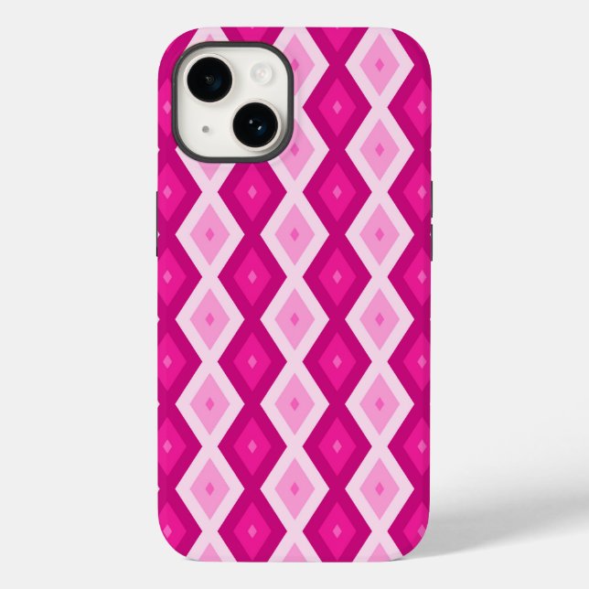 Shades of fuchsia diamond pattern Case-Mate iPhone case (Back)