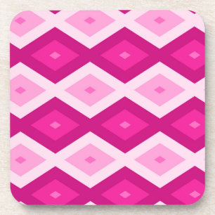 Shades of fuchsia diamond pattern coaster