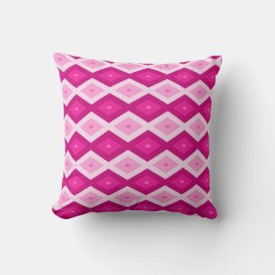 Shades of fuchsia diamond pattern cushion