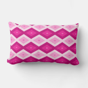 Shades of fuchsia diamond pattern lumbar cushion