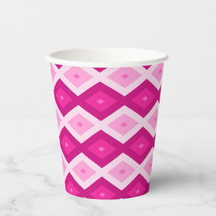 Shades of fuchsia diamond pattern paper cups