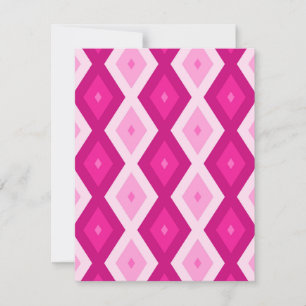 Shades of fuchsia diamond pattern RSVP card