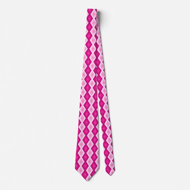 Shades of fuchsia diamond pattern tie (Front)
