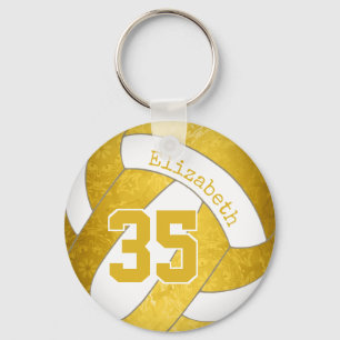 shades of gold personalised girly volleyball key ring