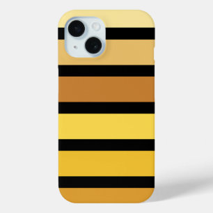 Shades Of Golden Yellow Stripes On Black iPhone 15 Case