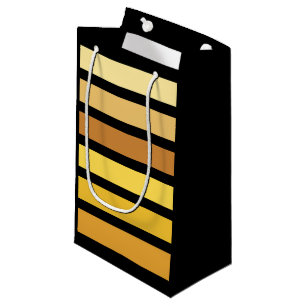 Shades Of Golden Yellow Stripes On Black  Small Gift Bag