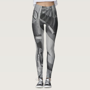 Shades of Gray Abstract Leggings
