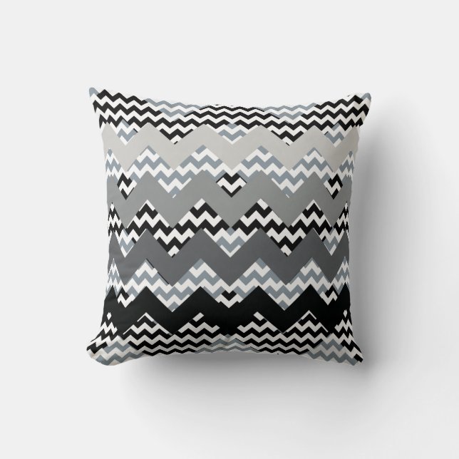 Shades of Gray Chevrons Cushion (Front)