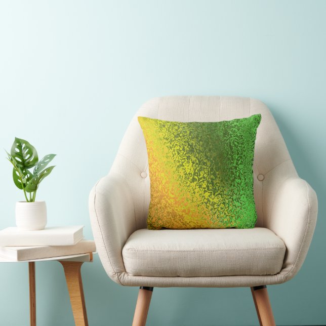 Shades of Green and Gold Pattern Cushion (Chair)