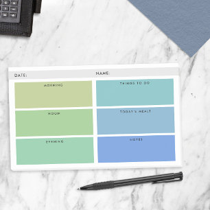 Shades of Green & Blue Daily Organiser Post-it Notes