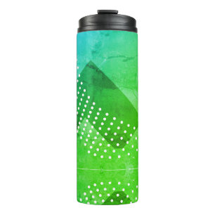 Shades of green blue distressed look thermal tumbler