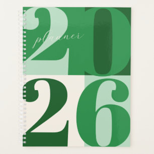 Shades of Green Bold Year Colour Block Planner
