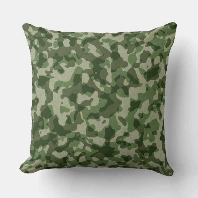 Shades Of Green Camo Pillow (Front)