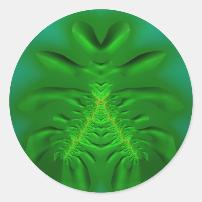 Shades of Green ~ Classic Round Sticker (Front)
