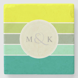Shades of Green Colour Palette 001 Stone Coaster