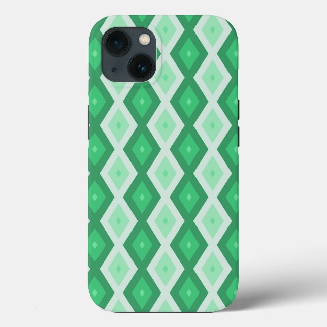 Shades of green diamond pattern Case-Mate iPhone c Case-Mate iPhone Case (Back)