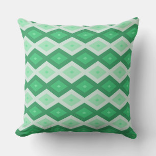 Shades of green diamond pattern cushion