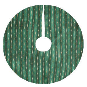 SHADES OF GREEN & GOLD CHRISTMAS STRIPES BRUSHED POLYESTER TREE SKIRT