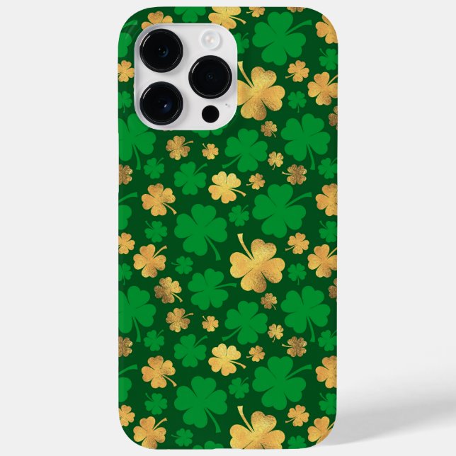 SHADES OF GREEN & GOLD IRISH SHAMROCKS  Case-Mate iPhone CASE (Back)