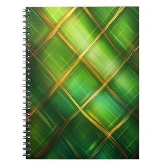 SHADES OF GREEN IRISH CELTIC PLAID PATTERN NOTEBOOK