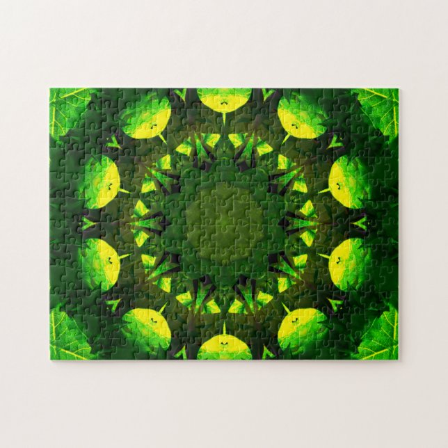 Shades of Green | Mandala Art Jigsaw Puzzle (Horizontal)